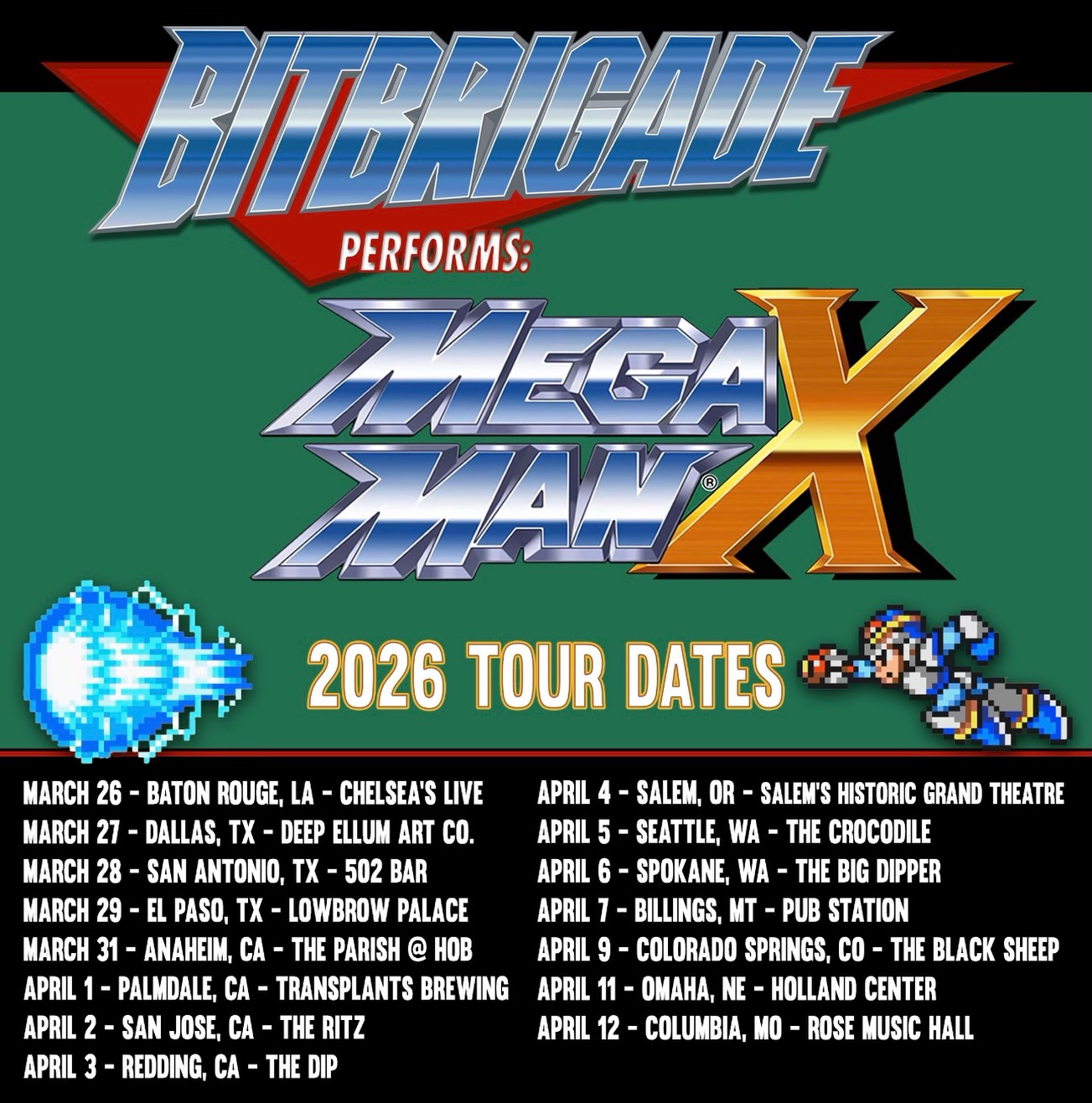 Bit Brigade Bit Brigade Performs Mega Man X Live Tour Poster 2026